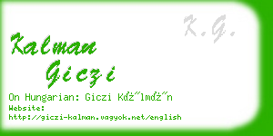 kalman giczi business card